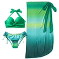 thumbnail image 3 of FhsagQ Ensembles de Maillots de Bain pour Femmes avec Robe, Jupe de Bikini Dégradée, Ensemble Trois Pièces, Maillots de Bain Blancs, Ensembles de Maillots de Bain pour Femmes, Vert TG, 3 of 9