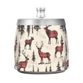 thumbnail image 7 of Yayeee Ashtray with Lid for Cigarette Smokeless Stainless Steel Home Ash Holder, Plaid Deer, 7 of 7