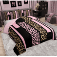 thumbnail image 3 of Feelyou Pink Cheetah Print Full Size Comforter Sets for Women, Fashion Abstract Ombre Bedding Comforter Set, Leopard Wildlife Reversible Bedding Sets, Luxury Bedroom Decor, 3-Piece, 3 of 8