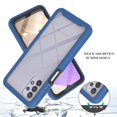 thumbnail image 7 of Dteck Samsung Galaxy A32 5G Case with Built-in Screen Protector, 2 in 1 Rugged Shockproof Case Full Body Protection Transparent Clear PC Back Cover Support Wireless Charging, Blue, 7 of 7