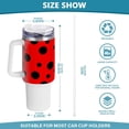 thumbnail image 3 of SKYSONIC Insulated Tumblers with Lids and Straws Handles 40oz Water Bottle Ladybird Red Polka Dot Travel Mug Reusable Stainless Steel Thermos Vacuum, 3 of 7