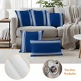 thumbnail image 3 of Blue Striped Outdoor Pillow Covers, Waterproof Decorative Throw Pillowcases Set of 2, Farmhouse Blue White Stripes Couch Cushion Cases with Zipper for Outside Patio Garden Sofa 16"x16", 3 of 9