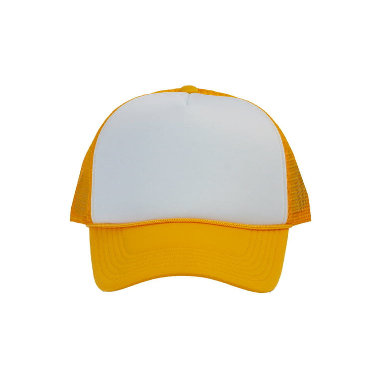 Top Headwear Men's Blank Rope Trucker Foam Mesh Plain Hats, 2PC