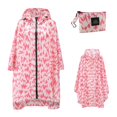 thumbnail image 4 of YAYUBA Unisex Fashion Rain Jacket Coat Hooded Raincoat For Adults Teens With Pockets,Hot Pink, 4 of 7