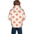 thumbnail image 3 of Bingfone Orange Peach Pattern Youth Classic Hoodies Soft Hooded Pullover Sweatshirts for Girls and Boys, 3 of 6