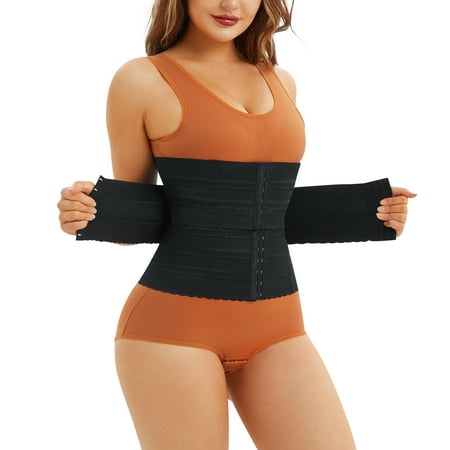 

Irisnaya Segmented Waist Trainer Shapewear for Women Slimmer Waist Cincher Tummy Control Shapewear Girdle Corset Workout Body Shaper(Black Large)