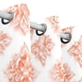 thumbnail image 3 of Orange Floral Design Decoration Blackout Curtains, 55W x 72/84L Living Room Bedroom Curtains, Heat Insulation and Sun Protection, 2-Pack, 3 of 6
