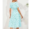 thumbnail image 5 of Fesfesfes Spring Dresses for Women Casual Short Sleeve V-Neck Floral Print Boho Dresses Vacation Beach Sun Dress, 5 of 6