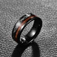 thumbnail image 2 of Men /Women Black Tungsten Ring 8mm Koa Wood Inlay Wedding Band Laser Pattern Engagement Ring Comfort Size 7-12, 2 of 4