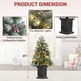 thumbnail image 5 of 3ft Pre-Lit Artificial Christmas Tree, 78 Warm White LED Lights, Battery Powered with Timer, Includes Brown Base, Festive Holiday Decoration for Home, 5 of 10
