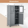 thumbnail image 4 of Costway Bathroom Floor Storage Cabinet Kitchen Cupboard with Doors&Adjustable Shelf Grey, 4 of 10