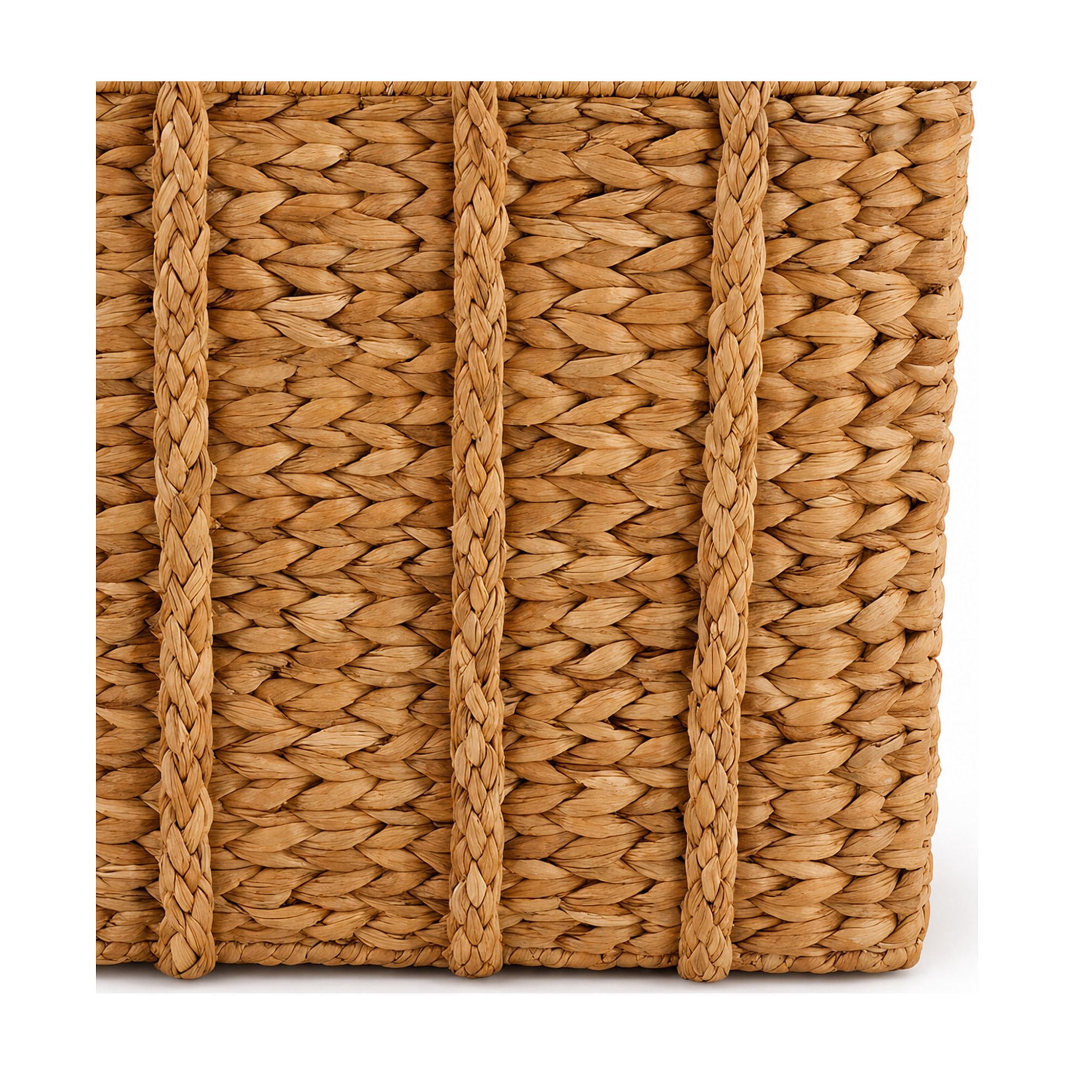 DecMode 20" x 11" Brown Seagrass Handmade Woven Storage Basket with Braided Handles, 1-Piece