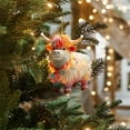 thumbnail image 5 of Christmas Ornaments Highland Cow Decor Christmas Tree Decorations Cute Acrylic Cow Pendants Cartoon Cow Decorative, 5 of 7