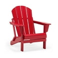 thumbnail image 3 of Folding Adirondack Lawn Chairs Set of 4 for Outdoor Patio Garden, Red, 3 of 9