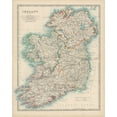 thumbnail image 2 of Johnston  15x18 Black Ornate Wood Framed with Double Matting Museum Art Print Titled - Johnstons Map of Ireland, 2 of 4