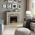 thumbnail image 6 of Rustic Wall Mantel Electric Fireplace with Stacked Stone Look, 6 of 7