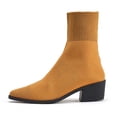 thumbnail image 3 of Wovix Ankle Boots for Women Dressy Comfy Knit Sock Booties Pointed Toe Heel on Elastic Spring Fall Booties Daily Orange 37, 3 of 7