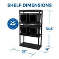 thumbnail image 2 of Gracious Living Utility 14"W x 32"D x 54.5"H 4-Shelf Garage Shelves, Black, 2 of 9
