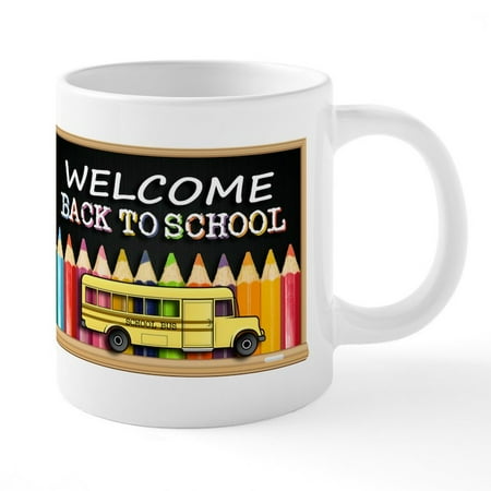 

CafePress - WELCOME BACK TO SCHOOL BUS Mugs - Ceramic Mega Mug Holds 20 ounces