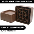 thumbnail image 5 of MQ Bed Risers 3inch, Adjustable Furniture Risers 3/6/9 inch. Heavy Duty Oversized Bed Legs Risers Can Up to 6000 lbs - Chair Risers,Sofa or Table Risers (Brown 6 Pack), 5 of 8