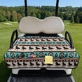 thumbnail image 3 of COEQINE Golf Cart Seat Cover Blanket with Fold-Away Design, Universal Golf Accessories with 4 Pockets, Fit for EZGO Yamaha Club Cars and More, American Tribal Navajo Horse Blue, 3 of 8