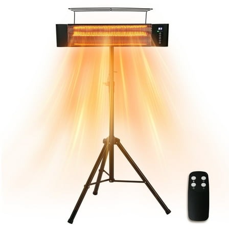 Realsmart 1500W Outdoor Electric Patio Heater Infrared Heaters for Indoor/Outdoor Use Wall Mounted Ceiling Tripod Heater TUV Certification for Restaurant Garage
