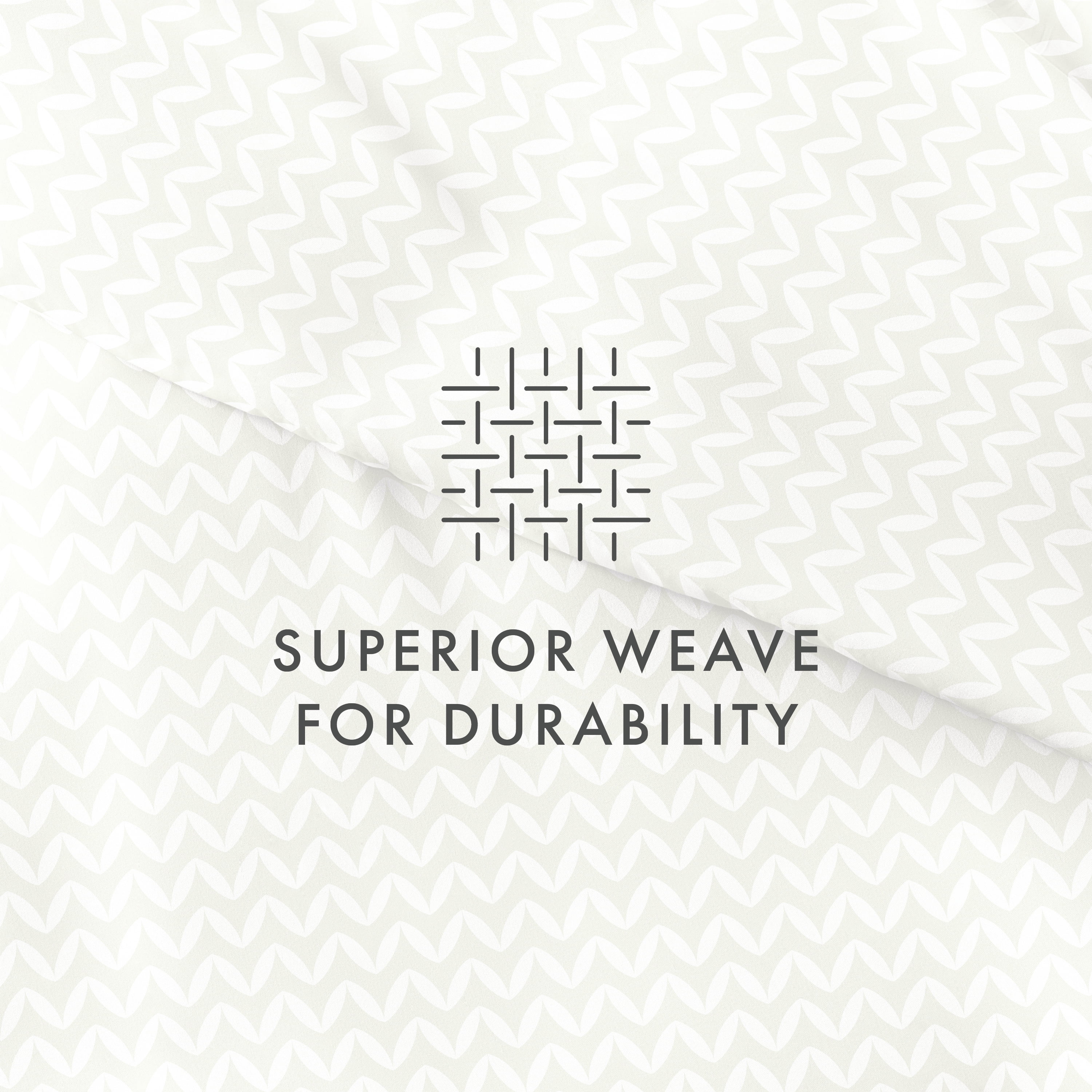 Noble Linens Sage Puffed Chevron Print Duvet Set 3-Piece Duvet Cover Set, King/Cal King