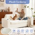 thumbnail image 6 of Vicluke Boneless Couch for Living Room, 75" Modern 3-Seater Sofa with Deep Seat, Upholstered Cloud Sofa with Cup Holder, No Assembly Couch, Compressed Floor Sofa for Bedroom, Dorm, Apartment,Beige, 6 of 7