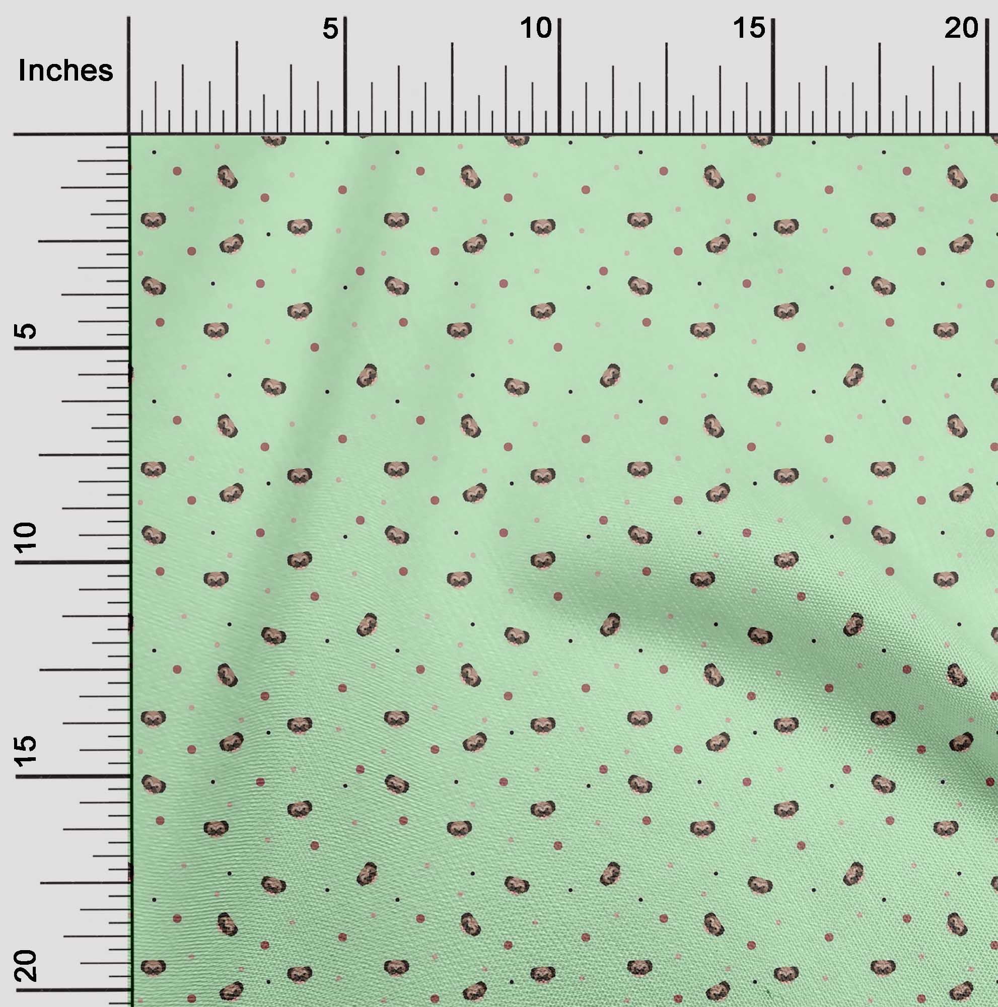 oneOone Silk Tabby Fabric Dot & Face Dog Print Fabric by Yard 42 Inch ...