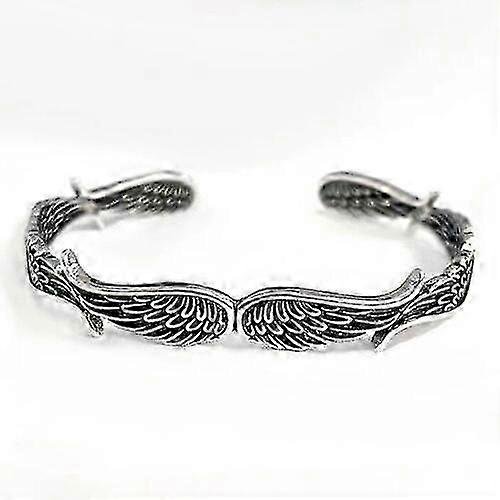 Pulsera con alas de ángel y plumas plateadas, brazalete ajustable, dije de joyería, regalo, 1 unidad.
