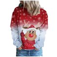 thumbnail image 2 of 2023 Chandail en Molleton de Noël pour Femmes en Solde Mode Imprimé de Noël Col Rond Pull Manches Longues Blouse Confortable Chandail en Molleton, 2 of 5