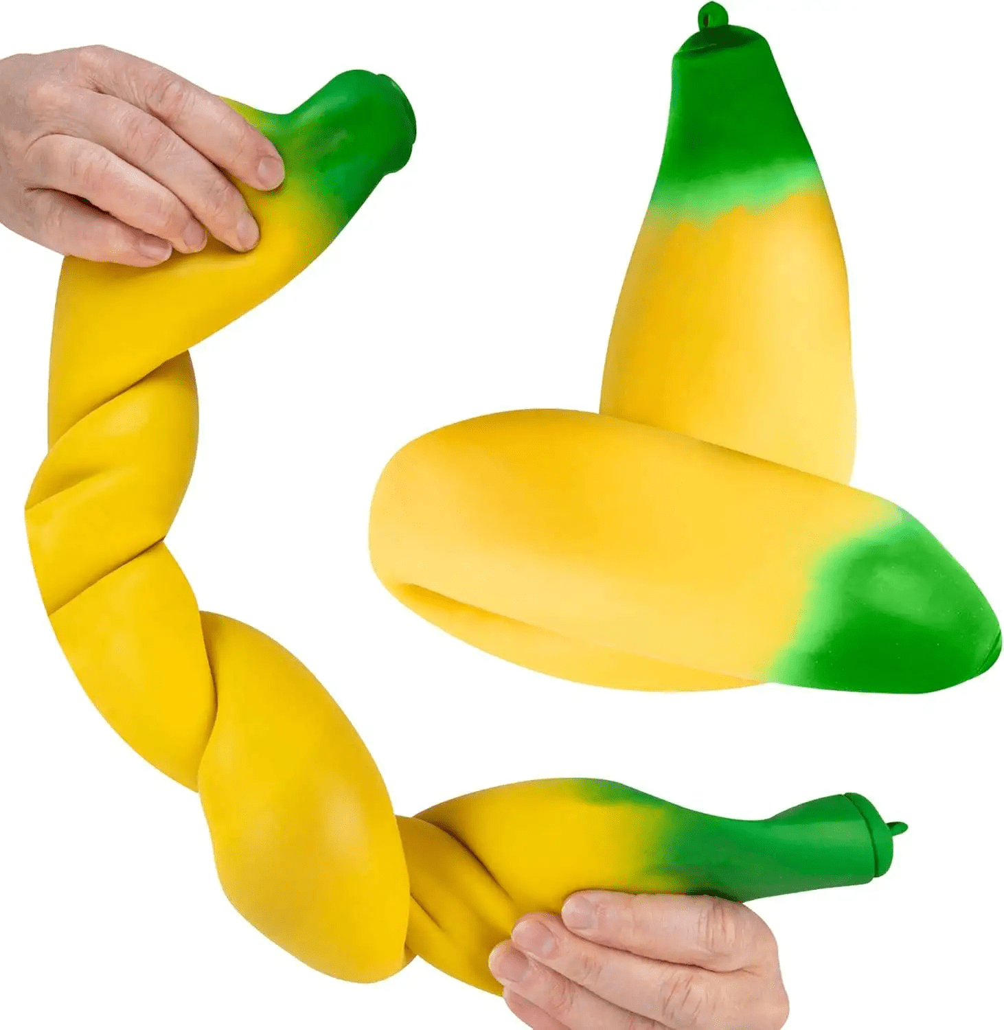 Guvpev 13.8" Sqweezy Jumbo Banana, Giant Big Stress Relief Banana Squishy Toys, Funny Realistic Desk Accessory, Super Stretchy Sensory Stress Ball, Focus & Relaxation