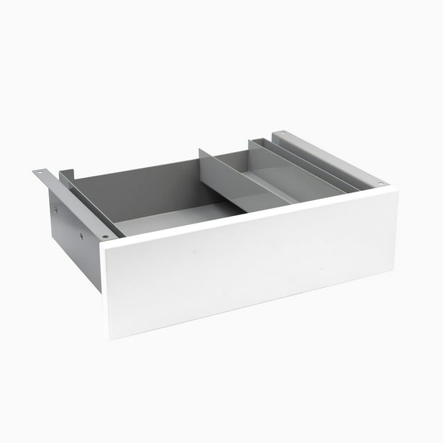Desky Tiroir Minimal sous le Bureau - Stratifié Blanc / Gris