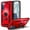 Red, variant on Nagebee Case for Samsung Galaxy S21 FE 5G with Tempered Glass Screen Protector (Full Cover Caseage), Military Armor [Magnetic Ring Holder & Kickstand] Shockproof Cover Case (Red)