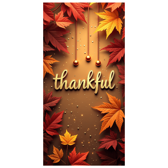 LUUFILx Autumn Leaves Thankful Banner Festive Backdrop Thanksgiving Party Decoration Photo Prop Harvest Decorations Background Fall Event Display Sign