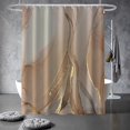 thumbnail image 2 of Tan Shower Curtain, Modern Taupe and Grey Marble Shower Curtain for Bathroom Aesthetic Ink Texture Waterproof Shower Curtain Set with Hooks, 72x84 Inch, 2 of 6