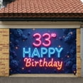 thumbnail image 3 of Neon Style 33rd Birthday Banner Pink Blue Neon Display Star Decorations Purple Pom Poms 33 Birthday Backdrop for 33rd Birthday Party Adult Birthday Celebration Neon Themed Party, 3 of 9
