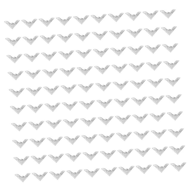 KLKCMS Metal Book Corner Protectors Iron Angle Protectors for Book Scrapbook Albums 100pcs Silver