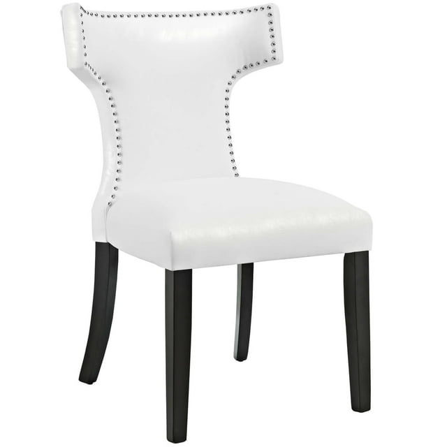 Chaise de Salle à Manger en Vinyle Courbé Blanc