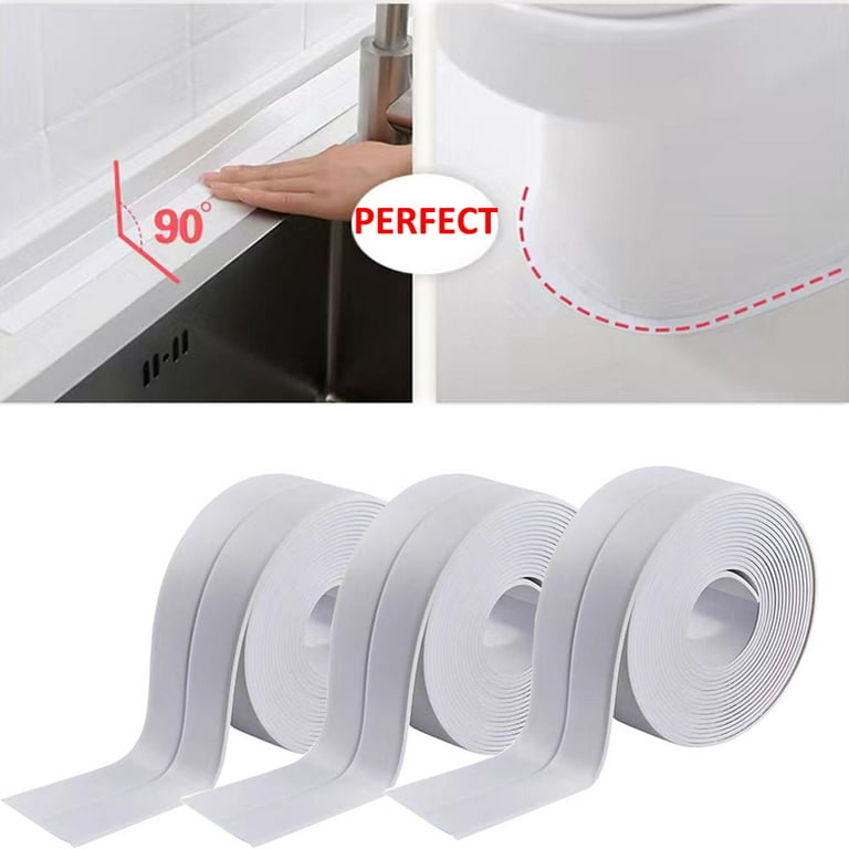 1 Roll Bathroom Shower Sink Bath Sealing Strip Tape, White PVC Self Adhesive  Waterproof Wall Sticker For Bathroom, Sink, Bathtub, Toilet 126in