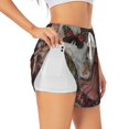 thumbnail image 1 of Balery Vintage Collage Girl Butterfly Pantalones cortos deportivos para mujer con forro y dos bolsillos, elásticos, para entrenamiento, gimnasio, yoga-Small, 1 of 7
