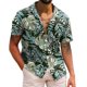 thumbnail image 1 of Camisas De Sport Para Hombre Hombres Casual Manga corta Primavera Verano Turndown Neck 3D Impreso Camisas Moda Top Blusa Camisas (Green, XXL), 1 of 4