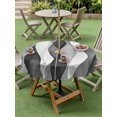 thumbnail image 5 of Outdoor Tablecloth with Umbrella Hole, Gray Stripes Spillproof Waterproof Outdoor Table Cover, Vintage Farmhouse Greyish Ripple Pattern Patio Tablecloths for Party/Garden/Picnic, Round 54 inch, 5 of 9