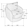 thumbnail image 5 of Coaster Sarco Corduroy Upholstered Swivel Accent Arm Chair, Ivory, 5 of 12