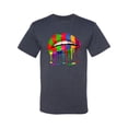 thumbnail image 2 of Wild Bobby, Colorful Painted Lip, Streetwear, Men Graphic Tee, Vintage Heather Navy, Large, 2 of 5