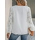 thumbnail image 4 of Blusas de mujer con cuello en V y mangas de encaje de manga larga, 4 of 6