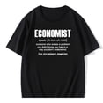 thumbnail image 1 of Camiseta divertida de manga corta estilo hip hop con cuello redondo de algodón para hombre, con la frase "Economista", 1 of 8