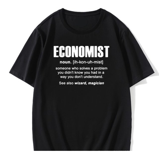 Camiseta divertida de manga corta estilo hip hop con cuello redondo de algodón para hombre, con la frase "Economista"