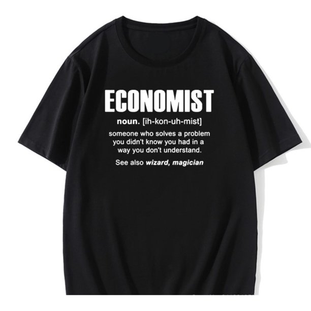 Camiseta divertida de manga corta estilo hip hop con cuello redondo de algodón para hombre, con la frase "Economista"