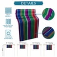 thumbnail image 6 of Mexican Style Table Runner - 108 Inch Long Colorful Mexico Stripes Purple Yellow Green Cotton and Linen Blended Dress Scarves Farmhouse Table Runner for Kitchen Dining, Coffee Table, 13" x 108", 6 of 8